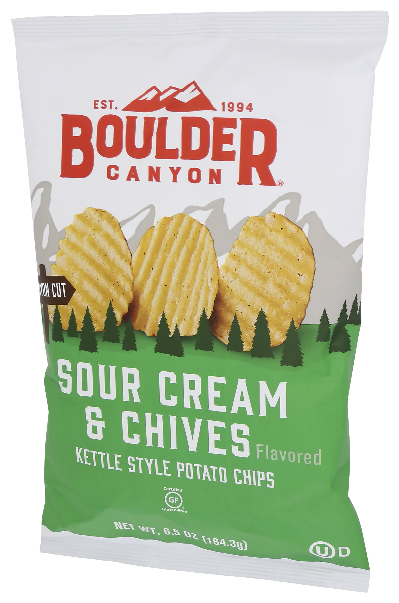Pack of 12, Boulder Canyon Sour Cream & Chives Potato Chips, 6.5 oz