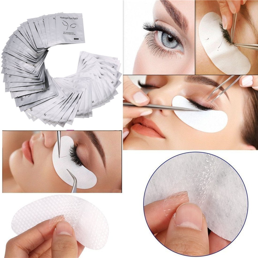 OTVIAP 100Pairs Lint Under Eye Patch Gel Pad Patches for Eyelash Extensions Supply Tape