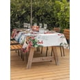 thumbnail image 2 of Outdoor Tablecloth with Umbrella Hole and Zipper, Christmas Snowman Rectangle Table Cloth 54x80 Inch Waterproof Tablecloth, Xmas Balls Poinsettia Botanical Picnic Table Cover for Patio Camping, 2 of 7