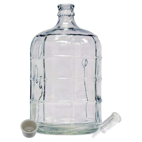 3 Gallon Glass Carboy with Drilled Bung and Three-Piece Airlock
