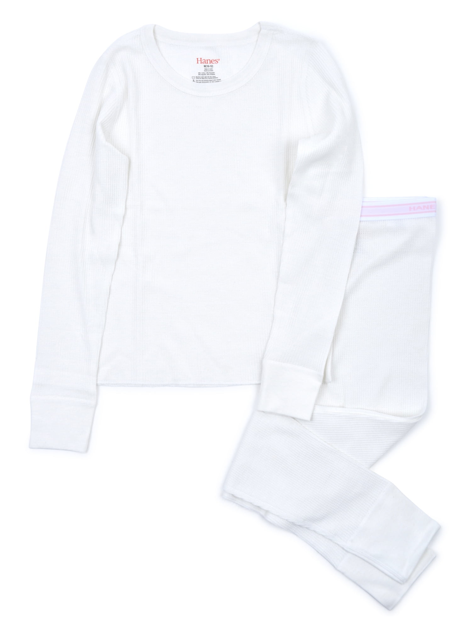 Hanes Hanes Girls Waffle Thermal Underwear 2 Piece Set, Sizes XSL