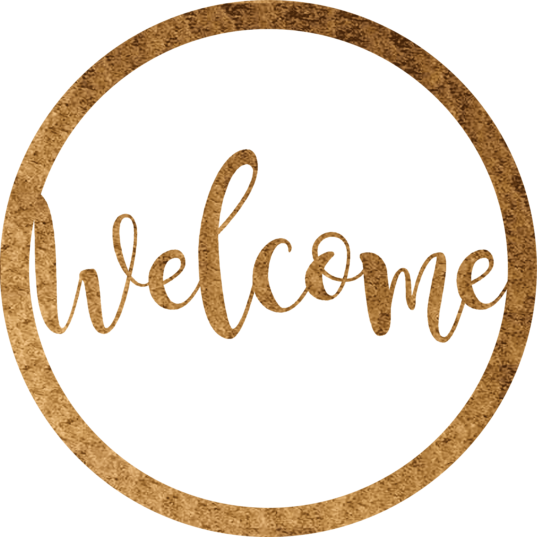 Round welcome sign