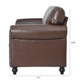 thumbnail image 6 of Classic Faux Leather Sofa Upholstered Couch with Removable Cushions and Rolled Arms for Living Room Office Apartment, 6 of 11