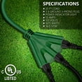 thumbnail image 6 of Extension Cord w/ 3 Outlets, UL Listed for Indoor/Outdoor Use, 25 ft, 6 of 7