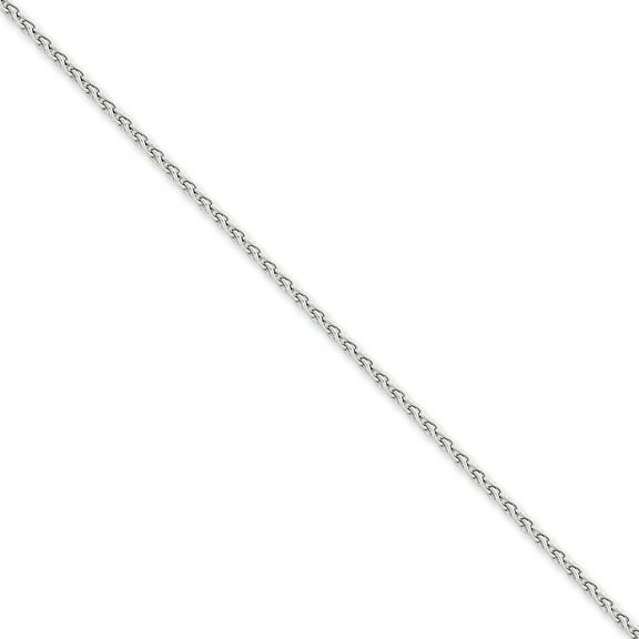 Finest Gold 14K White Gold 2.25 mm Parisian Wheat Chain 8 in. Bracelet