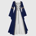 thumbnail image 1 of WILLBEST Pantalon de Robe pour Femmes avec Poches Robe Rétro Couleur Unie Manches Trompette Longue Robe Vintage Robe Gothique pour Femmes, 1 of 5