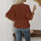 thumbnail image 4 of Casual Tops V-Cuello Manga Corta Suéter Camisa Moda Tee para las Mujeres Elegante Blusa de Verano, 4 of 5