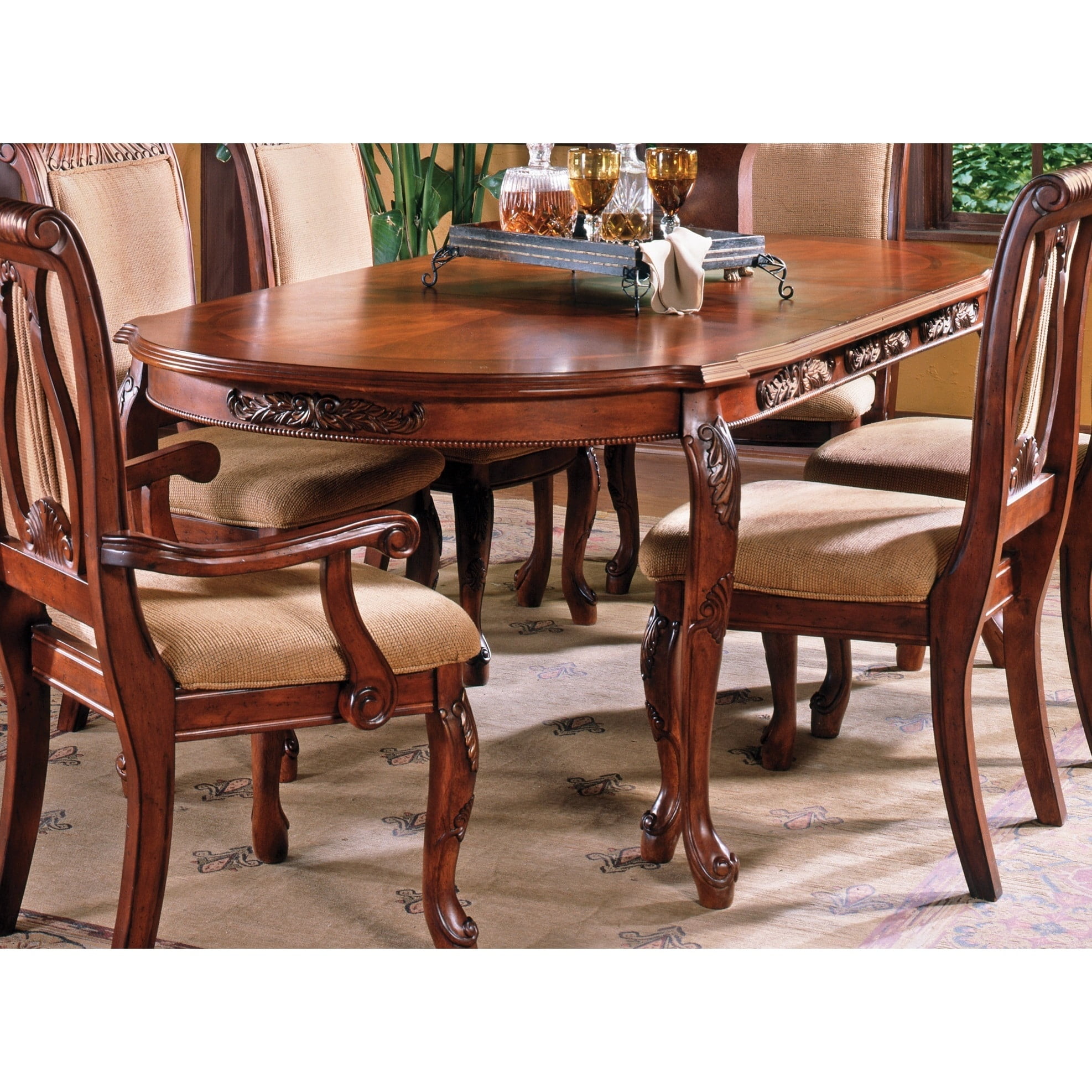 Greyson Living Melodie Cherry Finish 84 Inch Dining Table By Walmartcom Walmartcom