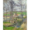 thumbnail image 2 of Pissarro, Camille 26x32 Gold Ornate Wood Framed with Double Matting Museum Art Print Titled - The banks of the Viosne at Osny in grey weather, winter, 2 of 4