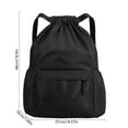 thumbnail image 3 of Drawstring Backpack with Wet Pocket | Waterproof Oxford Cloth | Unisex Sports Gym Bag | Beach, Swim, Travel, Cheer, Teams | Multiple Pockets | 14.6x7.1x18.9 in | Lightweight Durable, 3 of 6
