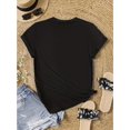 thumbnail image 2 of Home Relaxation] Women's Casual Cotton T-Shirt | Round Neck | Vibrant Letter & Floral Print with Butterflies | Glossy Finish | All-Season Comfort Fit | Machine Washable | Multi-Color Graphic Tee for, 2 of 6