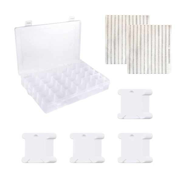 Advancent Regalo para madres y hermanas, herramienta de bordado de punto de moda DIY con hilo de bobinas de durabilidad De coser Caja+50Bobinas+2 Etiquetas