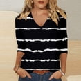 thumbnail image 2 of CONZONE Women's T-Shirts 3/4 Sleeve T Shirts for Women Casual V Neck Graphic Lightweight Tees Soft Cozy Athletic Tops, 2 of 4
