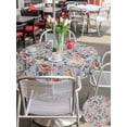 thumbnail image 5 of Outdoor Tablecloths with Umbrella Hole & Zipper, Vintage Spring Floral Round Tablecloths 60 Inch, Farmhouse Flowers Blue Vintage Waterproof Table Cloth, Patio/Pool/Picnic Table Covers, 5 of 8