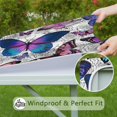 thumbnail image 6 of Purple Butterfly Rose Pattern Square Fitted Tablecloth with Elastic Edge,Square Table Cover,Washable Elastic Table Cover for Home Kitchen Party Decor 36"x36", 6 of 6