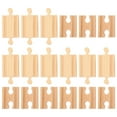 thumbnail image 1 of FELTECHELECTR 18 piezas de accesorios para vías de tren, vías de tren de madera, bloques para ensamblar, vías de tren de juguete de madera, 1 of 6