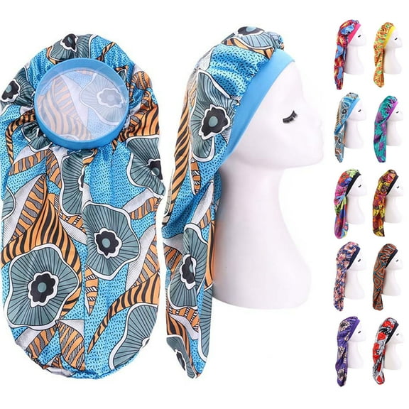 Meidiya Soft Elastic Band Satin Bonnets for Women, Silky Head Scarf Hair Wrap for Sleeping Curly Natural Long Hair