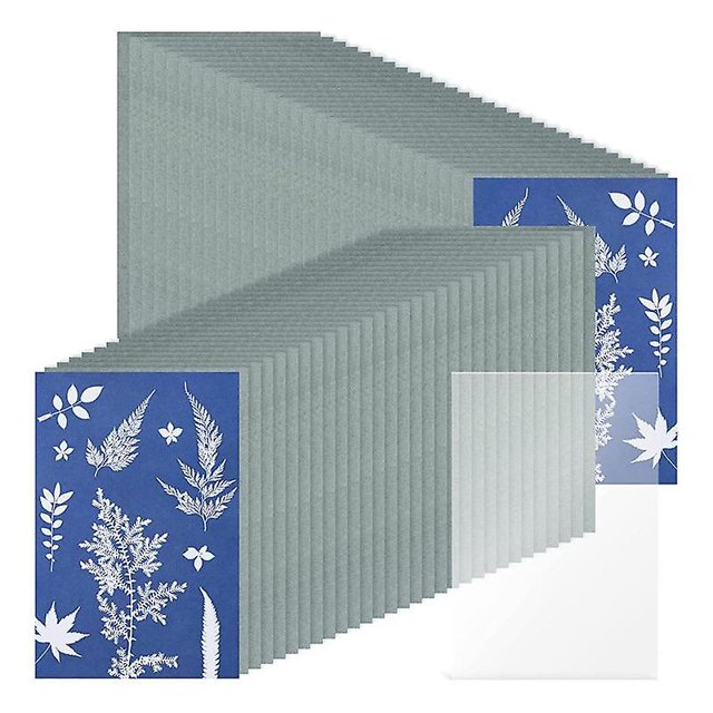 61 Pcs Sun Print Paper Cyanotype Paper Kit,solar Drawing Paper Sensitivity Sun Print Nature Printing Paper(5.9x3.9 Inch)