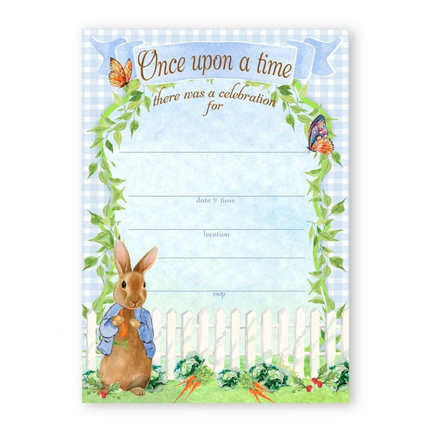 Peter Rabbit Party LARGE Invitations - 10 Invitations 10 Envelopes ...