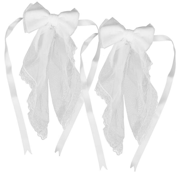 Soimiss Window Curtains Tiebacks Lace White 2Pcs