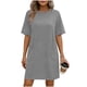 thumbnail image 3 of TaTaai Ladies Classic Solid Color Round Neck Short Sleeve Casual Dress with Functional Pockets Soft Stretchy Material Fashion Midi Dress for Spring Summer Daily Outings Gift, 3 of 6