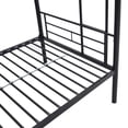 thumbnail image 4 of SYNGAR Twin over Twin Bunk Bed with Storage Space, Loft Bunk Bed with Built-in Ladder and Safe Guardrail, Heavy Duty Metal Bunk Bed for Kids Teens Adults Bedroom Apartment, Black, 4 of 9
