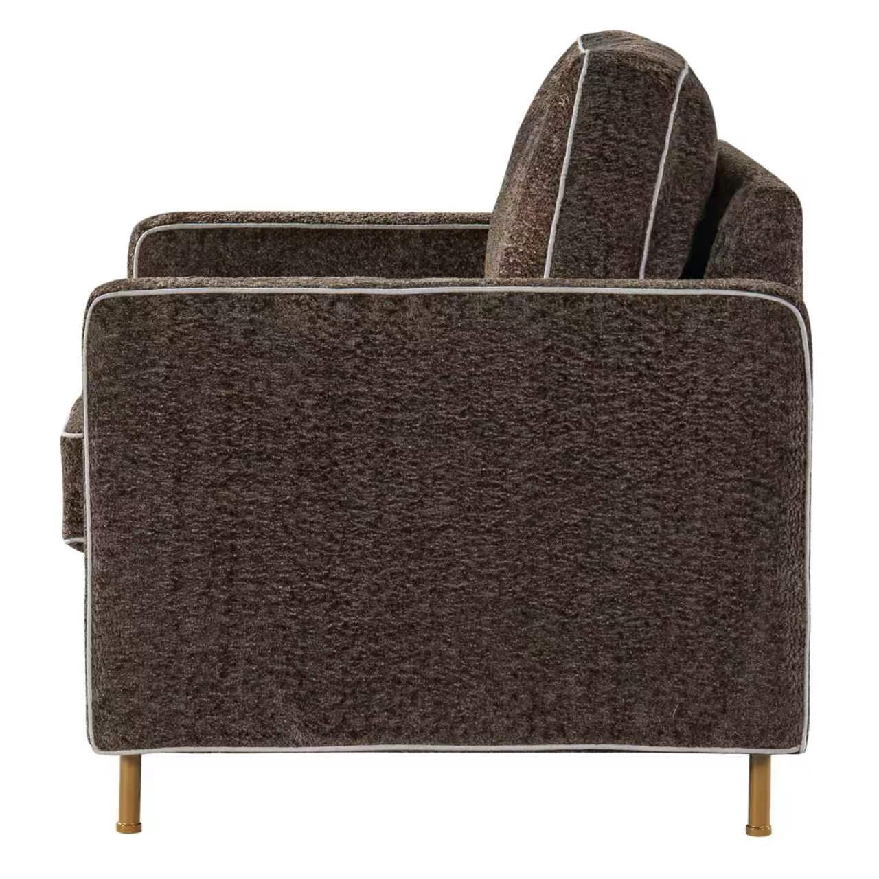 Euroco Modern Accent, Oversized Chenille Upholstered Single Sofa with Deep Seat and Wood Legs, Comfy Reading Armchair for Living Room Bedroom,Dark Brown