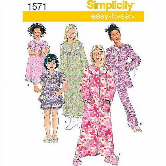 Simplicity Child's Size 3-6 Sleepwear Pattern, 1 Each