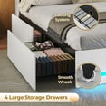 thumbnail image 5 of PU Upholstered Bed with Storage Headboard and 7 Drawers, Black, 5 of 11