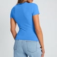 thumbnail image 5 of 3Piece Short Sleeve Tops for Women Crew Neck Women's Blouses 2026 Springs Summer Fashion Clothing Lightweight Soft Womens Clothes Blue1, 5 of 8