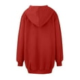 thumbnail image 4 of Resicozy Women's Zip Up Hoodies Oversized Solid Color Long Tunic Sweatshirts Casual Fall Jacket Coat with Pocket Red S, 4 of 6