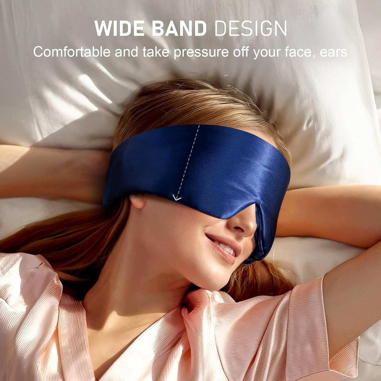 FACEMOON Silk Smooth Feel Secure Fit Blackout Sleep Eye Mask for Insomnia