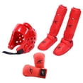 thumbnail image 2 of Juego de equipo de Sparring de Karate Cola con guantes de entrenamiento y casco rojo, 2 of 8