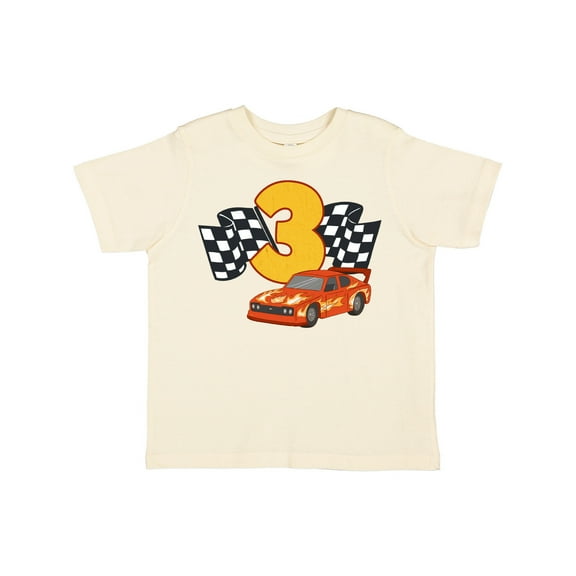 Inktastic Number Three Race Car Boys or Girls Toddler T-Shirt