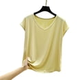 thumbnail image 6 of uublik Pajamas for Women Set Shorts Short Sleeve Top and Loose Shorts Casual Comfy Soft Sleepwear for Nightwear Yellow, 6 of 8