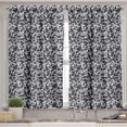 thumbnail image 2 of Ambesonne Black White Valance & Curtain, Gardening Flowers, 55"x45", Dark Navy Blue White, 2 of 6