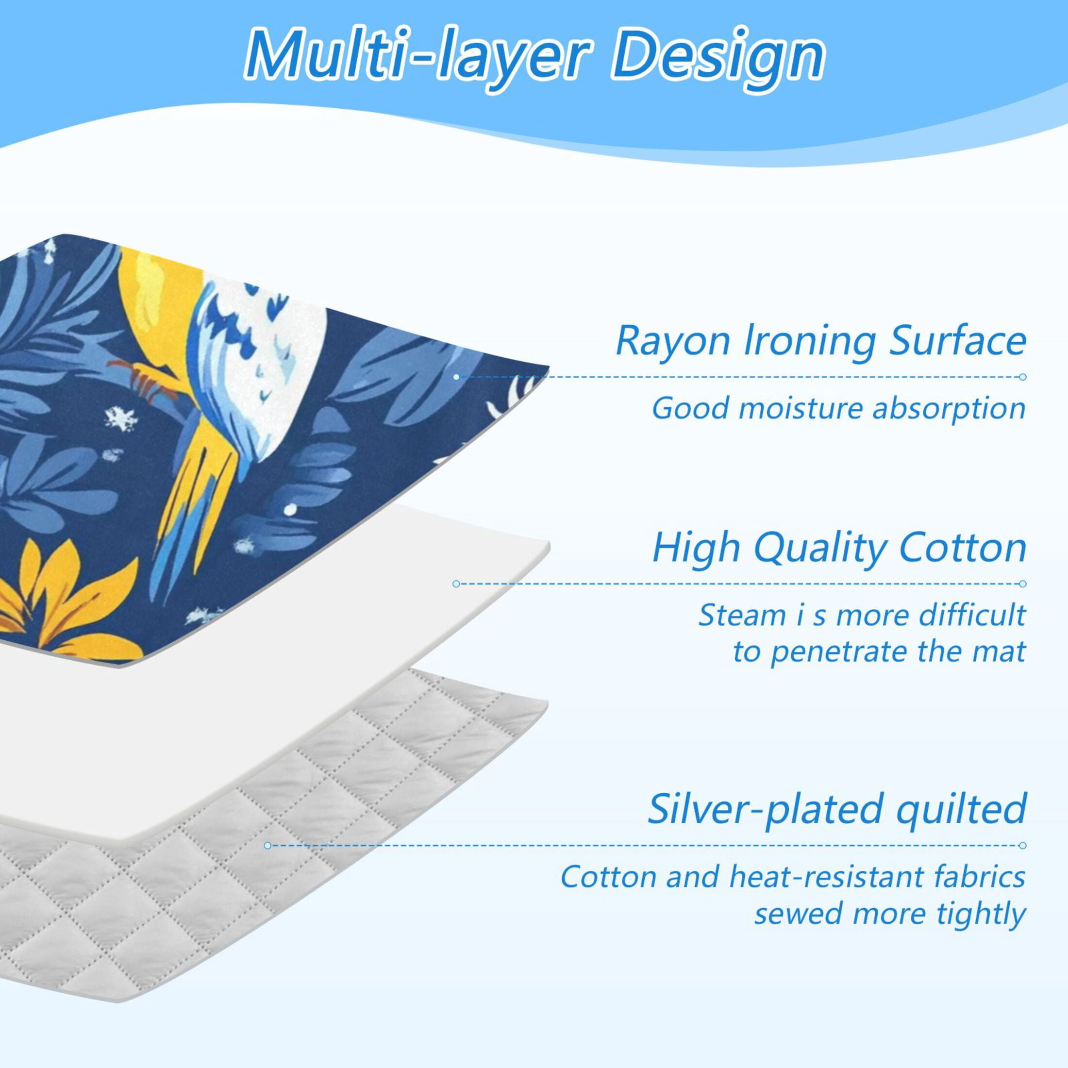 Tropical Birds Ironing Mat Blanket for Table Top Travel Portable Ironing Board Pad 47.2x27.6 Inch