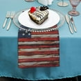 thumbnail image 4 of Shangniulu 4th of July Cloth Napkins Dinner Table Napkins, USA Flag Wooden Solid Washable Reusable Polyester Napkins for Home Holiday Party Wedding 4 PCS, 4 of 7