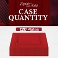 thumbnail image 5 of Smarty Had A Party 120 Disposable Plastic Dessert Plates, Fancy Square Red Salad Plates, 6.5" for Appetizers and Cake, Heavy Duty Bulk Party Supplies for All Occasions, 5 of 9