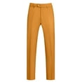 thumbnail image 5 of Lars Amadeus Solid Dress Pants for Men's Business Button Closure Flat Front Formal Trousers, 5 of 5