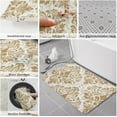 thumbnail image 6 of Kitchen Mat Rug Set of 2 Vintage Floral Pattern Khaki Runner Rug Anti-Fatigue Comfort Memory Foam Standing Mat Non-Slip Floor Door Mat for Bathroom Bedroom 18x30in+18x48in, 6 of 6