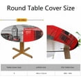 thumbnail image 2 of London Symbols Round Fitted Tablecloth Big Ben Double Decker Bus Red Phone Booths England Elastic Edge Tablecloth Waterproof Oilcloth Table Cover for 40"-44", 2 of 6
