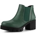 thumbnail image 1 of Unique Bargains Women's Lug Sole Block Heel Chelsea Ankle Boots, 1 of 5