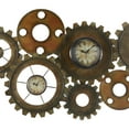 thumbnail image 5 of DecMode 34" x 17" Brown Metal Gear Vintage Weathered Dual Wall Clock, 5 of 12