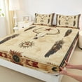 thumbnail image 3 of Feelyou Hippie Sheep Skull Twin Sheet Sets for Men, Vintage Western Bohemian Twin Fitted Sheet, Texas Stars Flat Sheet, Lightweight Room Decor, 3 Pieces, 3 of 7