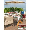 thumbnail image 4 of Outdoor Tablecloth with Umbrella Hole and Zipper, Christmas Rectangle Table Cloth 60x84 Inch Waterproof Tablecloth, Santa Claus Xmas Tree Reindeer Buffalo Plaid Wood Plank Picnic Table Cover, 4 of 7