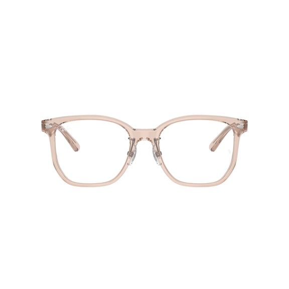 Ray-Ban Optical RX Eye Glasses with Square-Shaped Frames, Polished Transparent Light Brown, Size 54