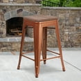 thumbnail image 2 of Flash Furniture 24" High Backless Copper Counter Height Stool with Square Wood Seat, 2 of 3