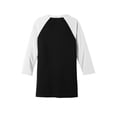 thumbnail image 5 of Bella + Canvas Unisex 3/4-Sleeve Baseball T-Shirt - 3200 - BLACK/ WHITE Extra Small, 5 of 5