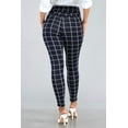 thumbnail image 5 of High Waist Sculpting Treggings With Front Pockets - Navy  White Plaid, 5 of 9